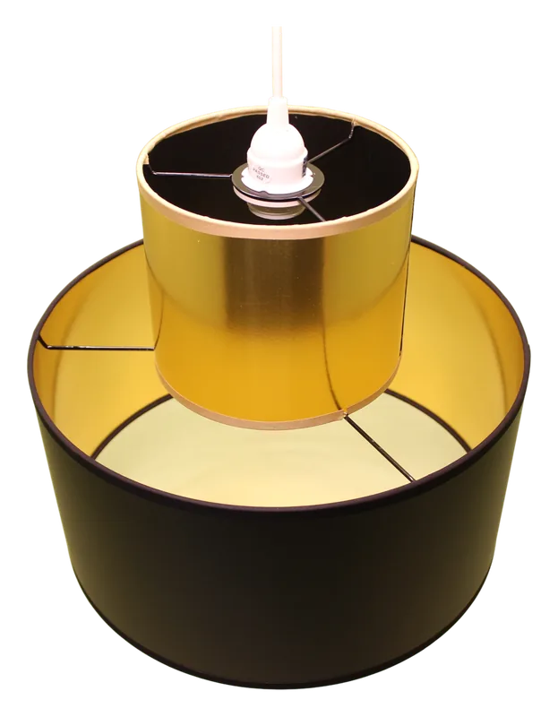 Two-tier pendant, black and gold