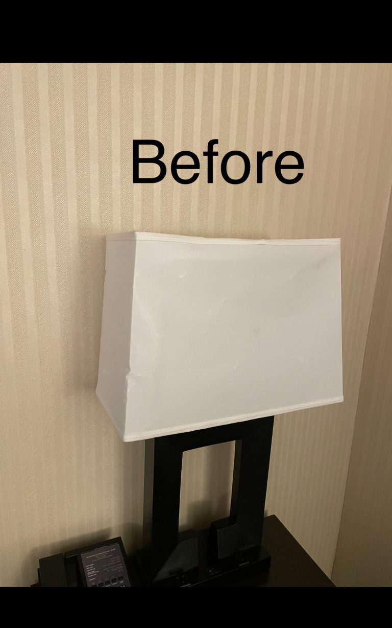 Hotel lamp before re-shading