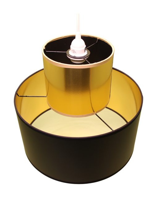Two-tier pendant, black and gold