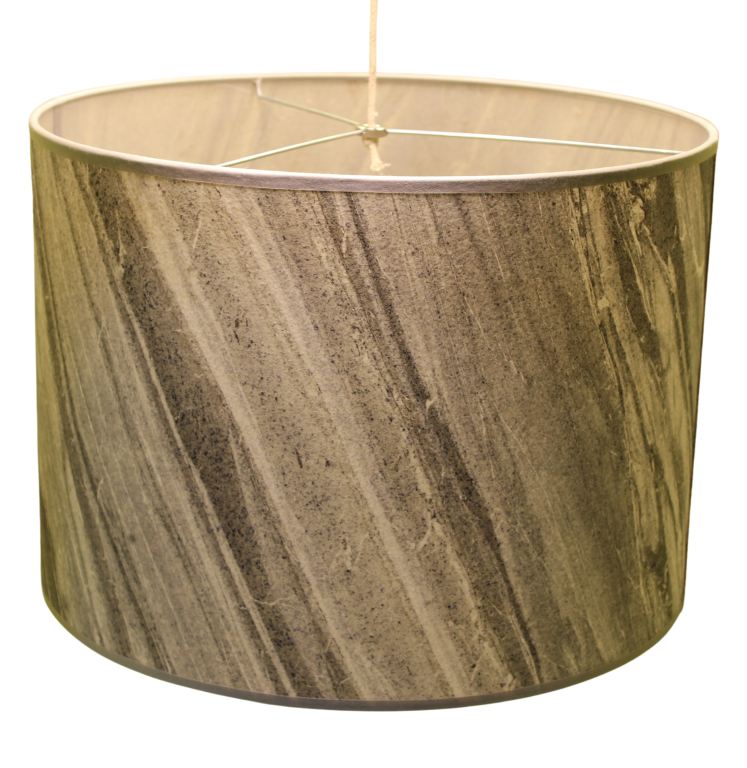 Brazilian White Slate Drum lampshade