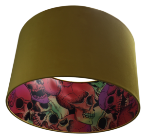 Drum Pendant with Printed Lining lampshade