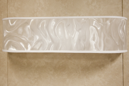 Rectangle Sconce, White Moire lampshade