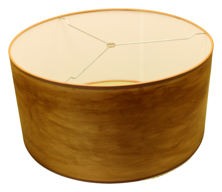 Shellac Wood-Veneer Drum lampshade